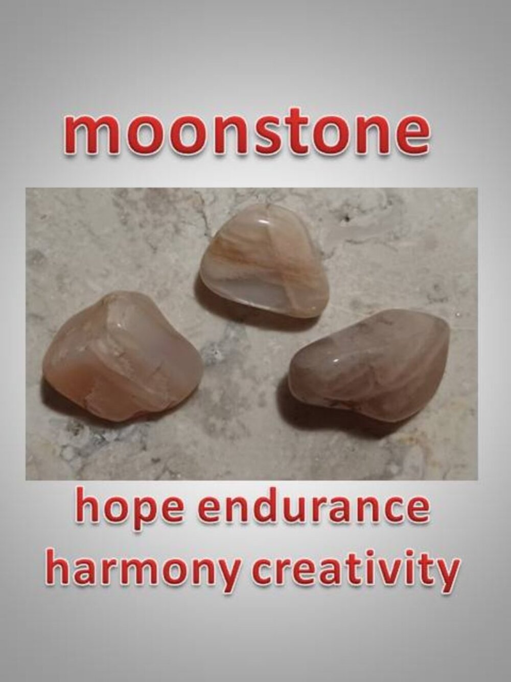 One peach moonstone tumble stone rock crystal